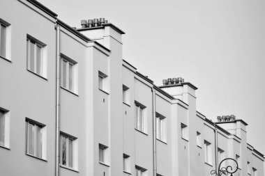 Eski evin cephe. Siyah ve beyaz