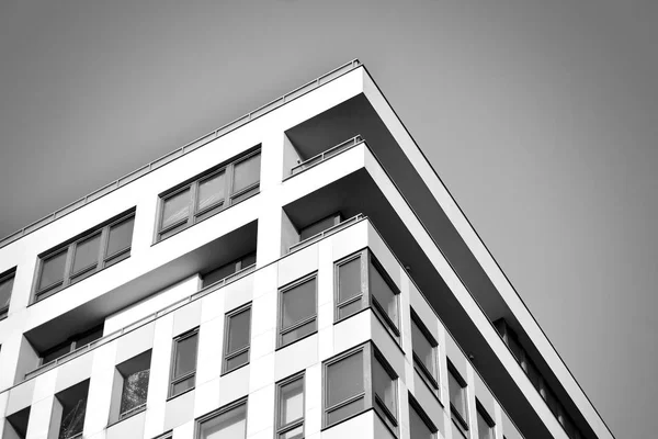 Modern European Residential Apartment Building Black White — Stock Photo, Image