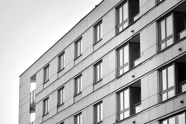 Immeuble Résidentiel Européen Moderne Noir Blanc — Photo
