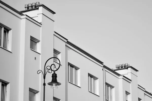 Die Fassade Des Alten Hauses Schwarz Weiß — Stockfoto