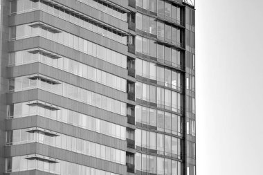 Modern kurumsal mimari - iş ve başarı kavramı. Siyah ve beyaz.