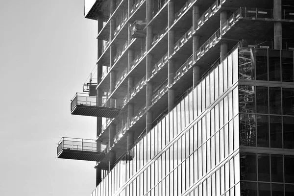 Detail View Skyscraper Construction Black White — Stock Photo, Image