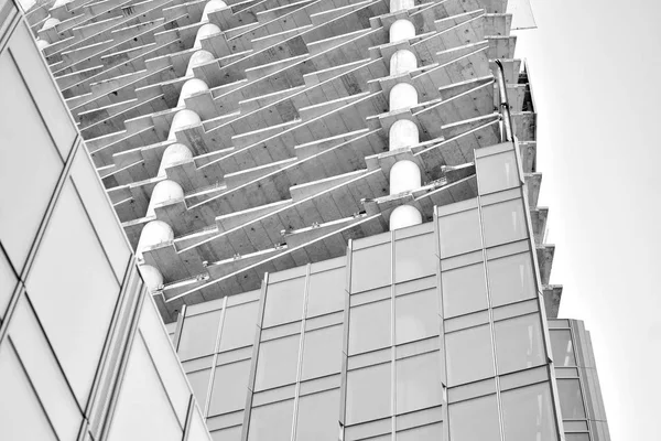 Vista Detallada Construcción Rascacielos Blanco Negro —  Fotos de Stock