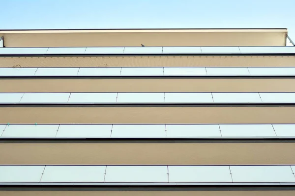 Modern Apartment Buildings Sunny Day Blue Sky Facade Modern Apartment — Stock Photo, Image