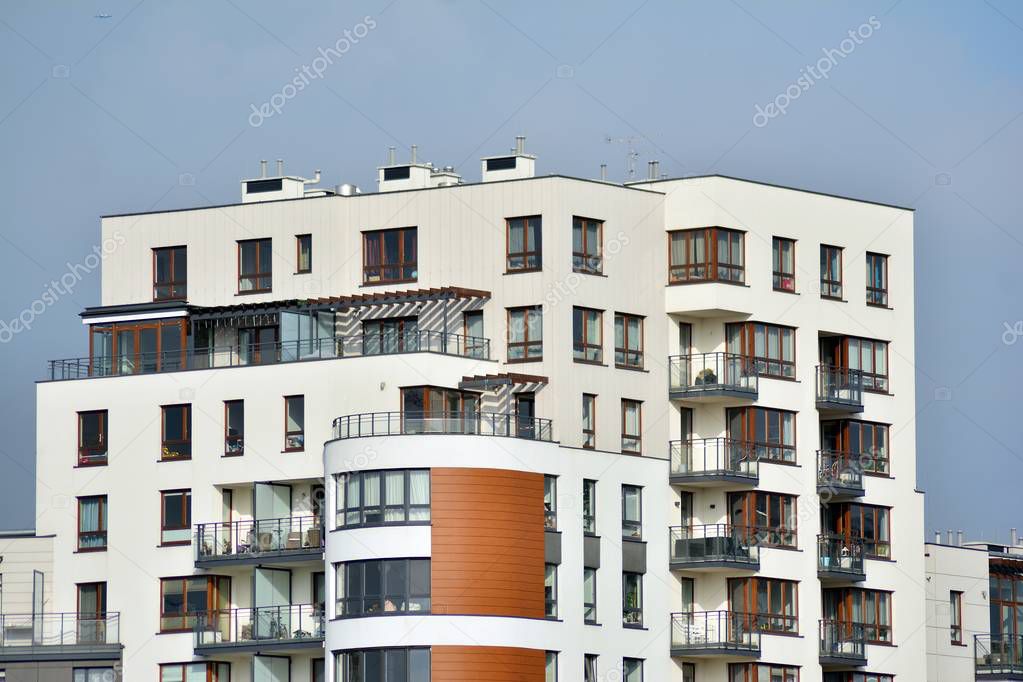 Modern complex of apartment residential buildings