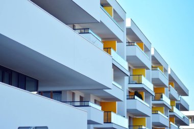 Apartman fütüristik mimarisi. Modern konut mimarisi