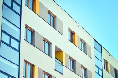 Apartman fütüristik mimarisi. Modern konut mimarisi