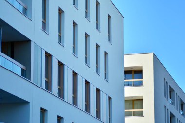 Apartman fütüristik mimarisi. Modern konut mimarisi