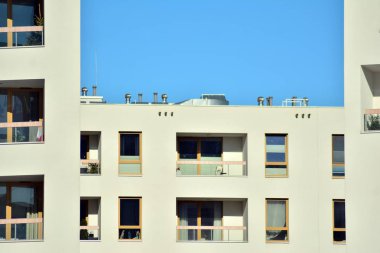 Apartman fütüristik mimarisi. Modern konut mimarisi