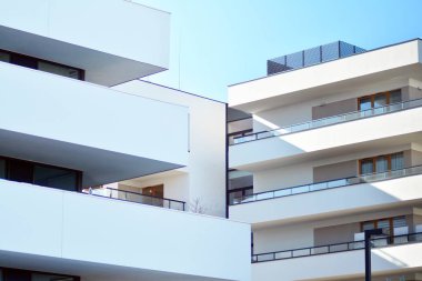 Apartman fütüristik mimarisi. Modern konut mimarisi