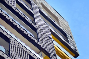 Apartman fütüristik mimarisi. Modern konut mimarisi