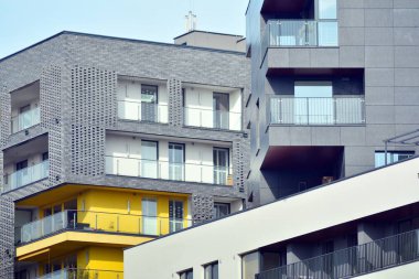 Apartman fütüristik mimarisi. Modern konut mimarisi