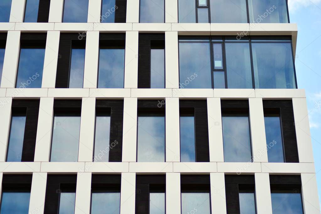 The windows of a modern building for offices 