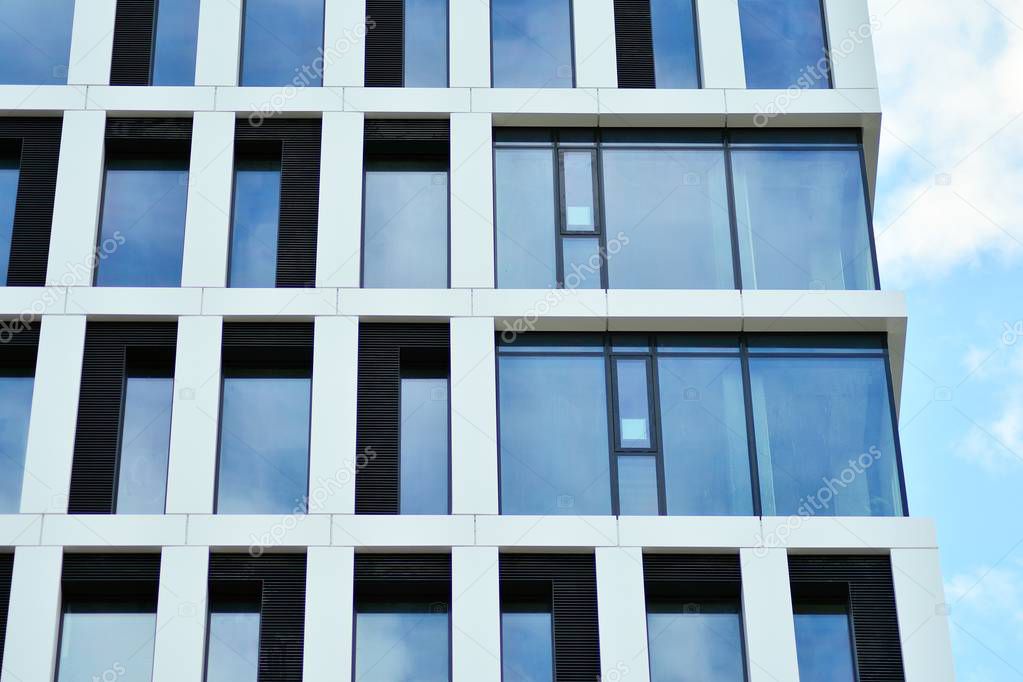The windows of a modern building for offices 
