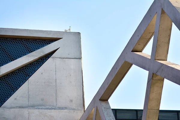 Image Abstraite Regard Porté Sur Bâtiment Moderne Verre Béton Détail — Photo