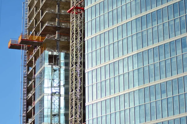 Fachada Rascacielos Durante Construcción — Foto de Stock