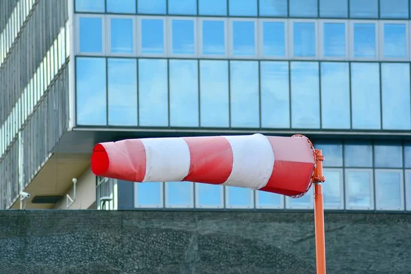 Wind sock. Air field direction and wind speed sign