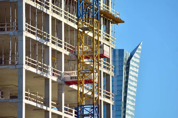 Warschau Polen März 2019 Bau Des Chmielna Bürogebäudes — Stockfoto