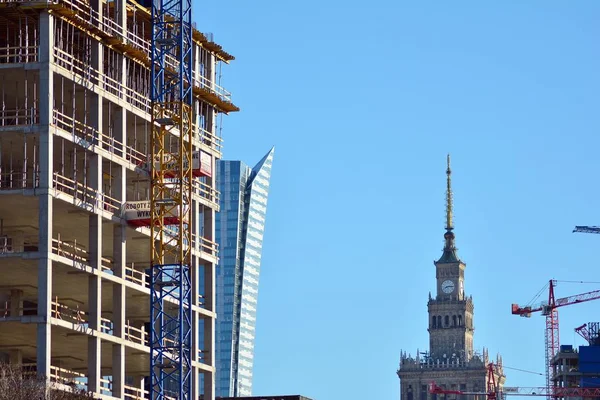 Warszawa Polska Marca 2019 Budowa Budynku Biurowego Chmielna — Zdjęcie stockowe
