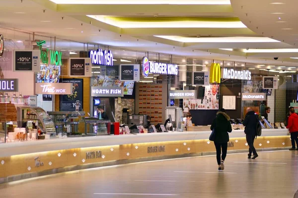 Varsóvia Polónia Março 2019 Zona Restaurantes Shopping Center Arkadia Arkadia — Fotografia de Stock