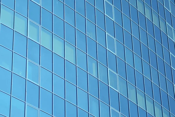 Nieuw Kantoorgebouw Het Zakencentrum Muur Van Staal Glas Met Blauwe — Stockfoto