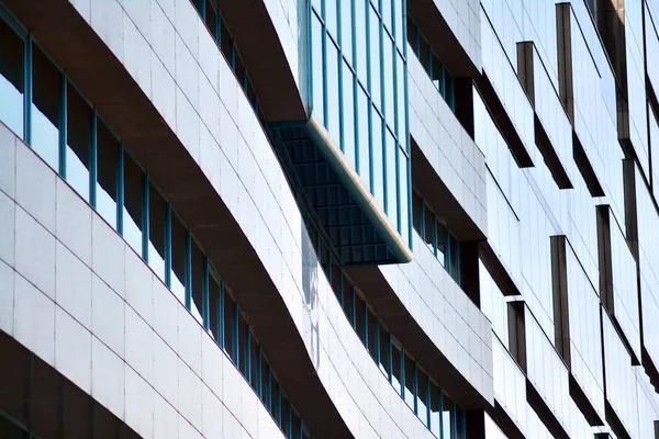 Nouvel Immeuble Bureaux Dans Centre Affaires Mur Acier Verre Avec — Photo