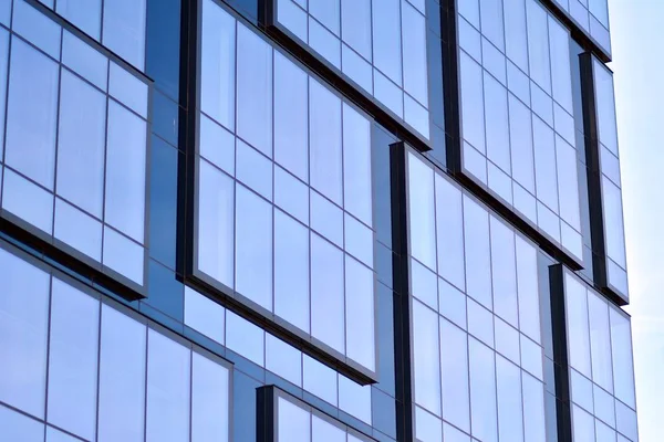 Nuevo Edificio Oficinas Centro Negocios Pared Acero Vidrio Con Cielo — Foto de Stock