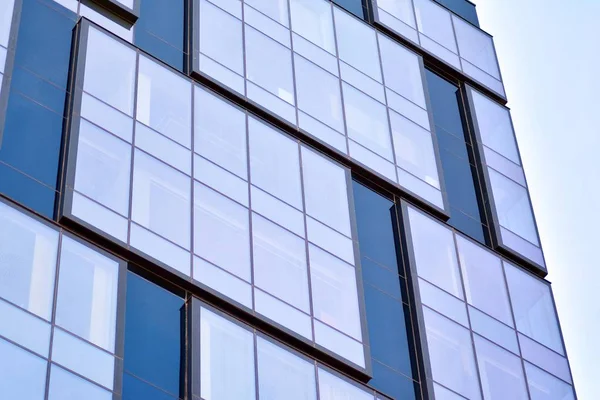 Neues Bürogebäude Geschäftszentrum Wand Aus Stahl Und Glas Mit Blauem — Stockfoto