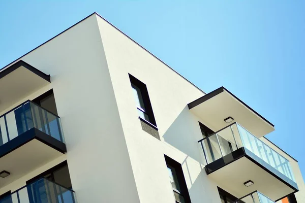 New-build residential building on a sunny summer day