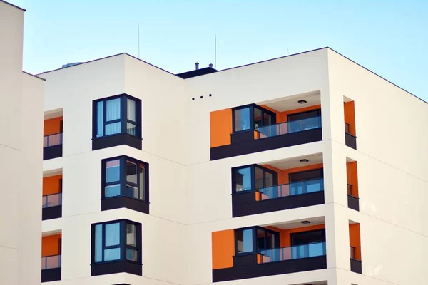 New-build residential building on a sunny summer day