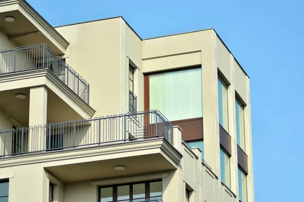 Fragment Modern Apartment Building Front Very Modern Apartment House — Stock Photo, Image