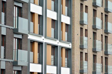 Modern apartmanın önünde parçası. Çok modern daire ev.