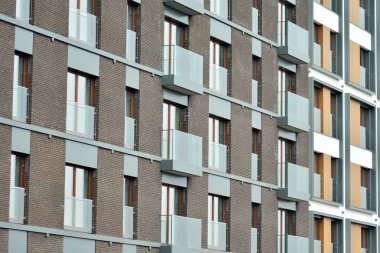 Modern apartmanın önünde parçası. Çok modern daire ev.