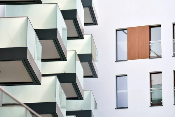 Fragment Modern Apartment Building Front Very Modern Apartment House — Stock Photo, Image