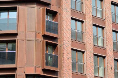 Modern apartmanın önünde parçası. Çok modern daire ev.