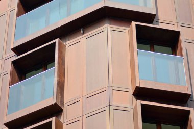 Modern apartmanın önünde parçası. Çok modern daire ev.