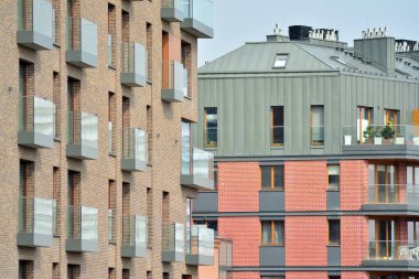Modern apartmanın önünde parçası. Çok modern daire ev.