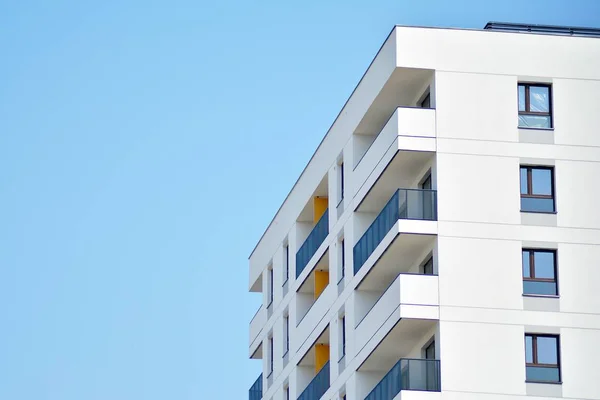 Modern european complex of apartment buildings. Fragment of a modern residential apartment building.