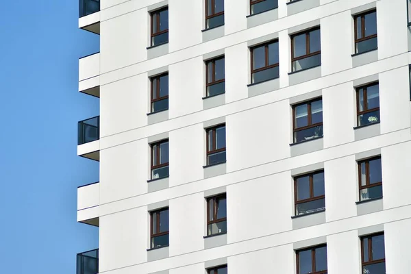 Modern european complex of apartment buildings. Fragment of a modern residential apartment building.