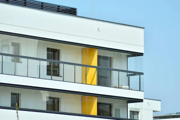 Modern european complex of apartment buildings. Fragment of a modern residential apartment building.