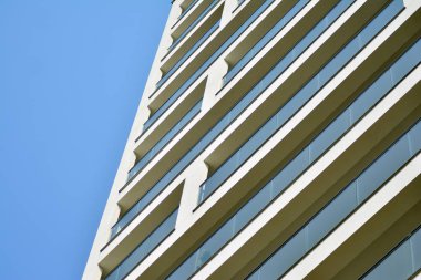 Modern Avrupa konut binaları çeyreği. Soyut mimari, modern şehir geometrisinin bir parçası.
