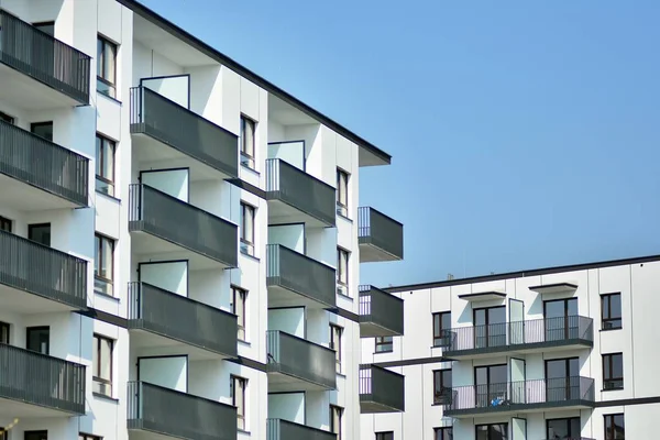 Modern European residential apartment buildings quarter. Abstract architecture, fragment of modern urban geometry.