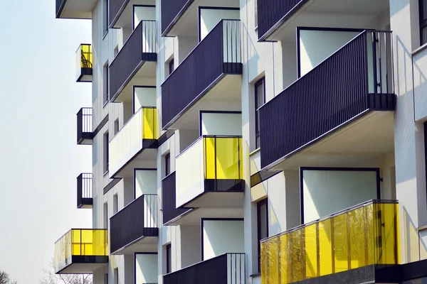 Moderna Europeiska Bostadslägenhet Byggnader Kvartalet Abstrakt Arkitektur Fragment Modern Urban — Stockfoto