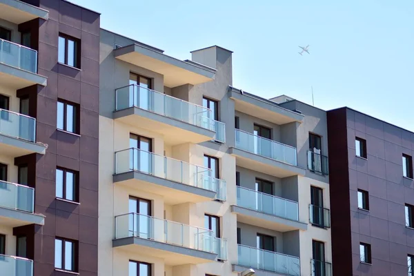 Modern European Residential Apartment Buildings Quarter Abstract Architecture Fragment Modern — Stock Photo, Image