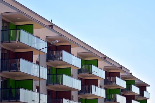 Modern European residential apartment buildings quarter. Abstract architecture, fragment of modern urban geometry.