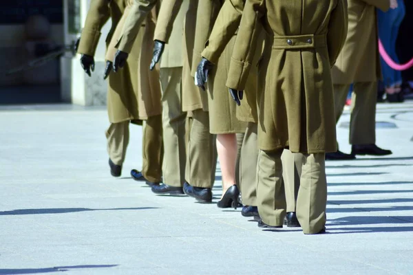 Αξιωματικοί Του Στρατού Εορταστικά Στολές Παρέλασης — Φωτογραφία Αρχείου
