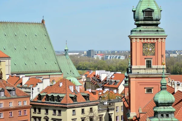 Warsaw Poland April 2019 Aerial View Warsaw Old Town — Stock Photo, Image