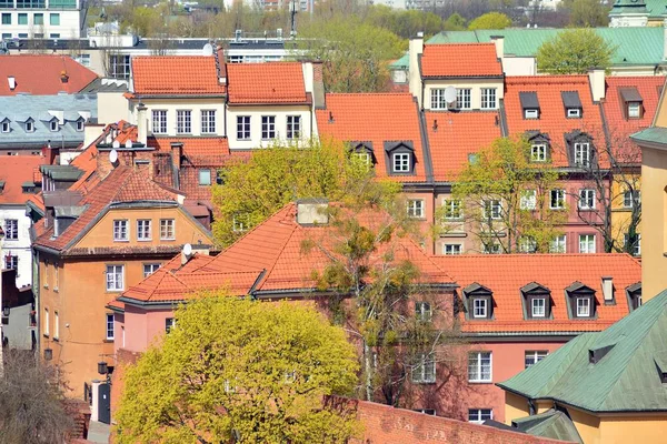 Warsaw Poland April 2019 Aerial View Warsaw Old Town — Stock Photo, Image