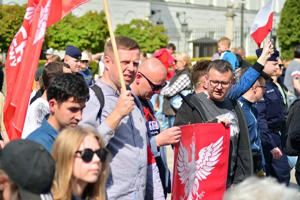 Warschau Polen Mei 2019 Poolse Nationalisten Strijden Warschau Het Lidmaatschap — Stockfoto