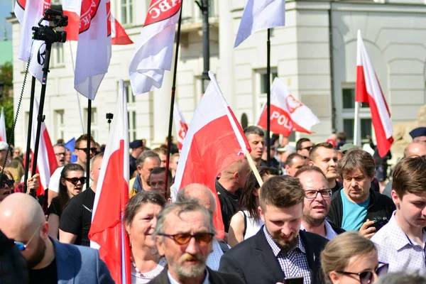 Warschau Polen Mei 2019 Poolse Nationalisten Strijden Warschau Het Lidmaatschap — Stockfoto